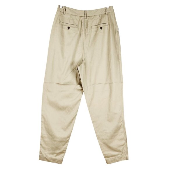 a.n.a. Women's Highest-Rise Tapered Leg Neutral Color Pleated Pants Size 10 NWT - Picture 2 of 11